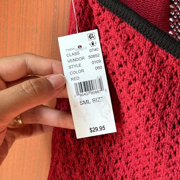 NWT PacSun #23 red printed halter backless top S - Picture 5 of 5